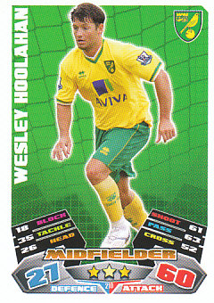 Wesley Hoolahan Norwich City 2011/12 Topps Match Attax #210